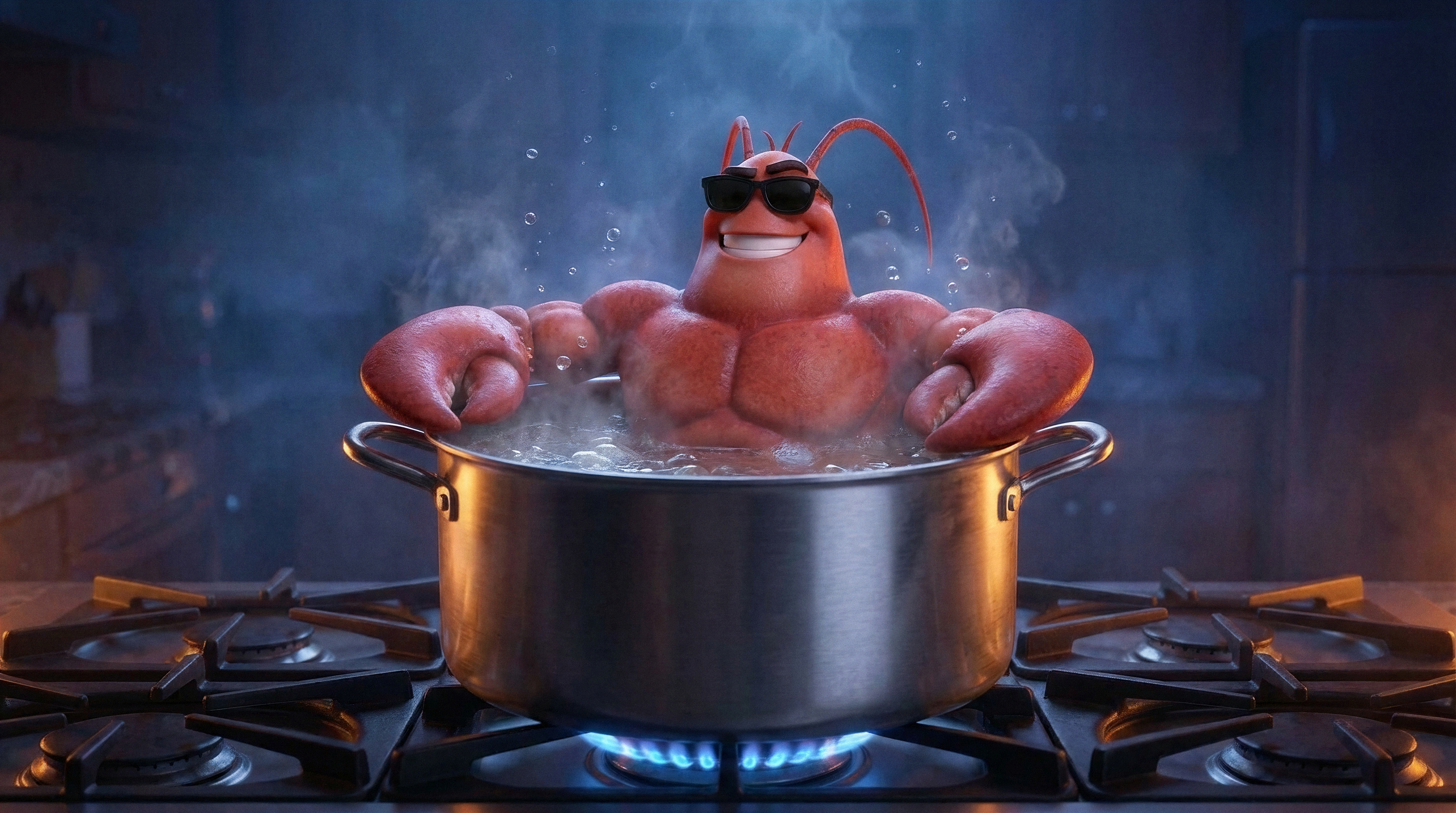 Jean-Claw se détend dans sa casserole