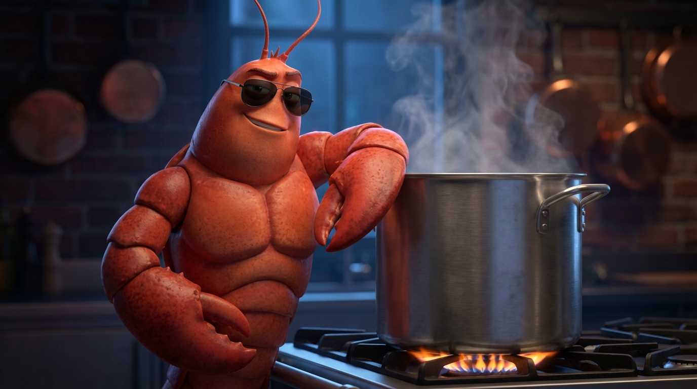 Jean-Claw pose à côté de sa casserole